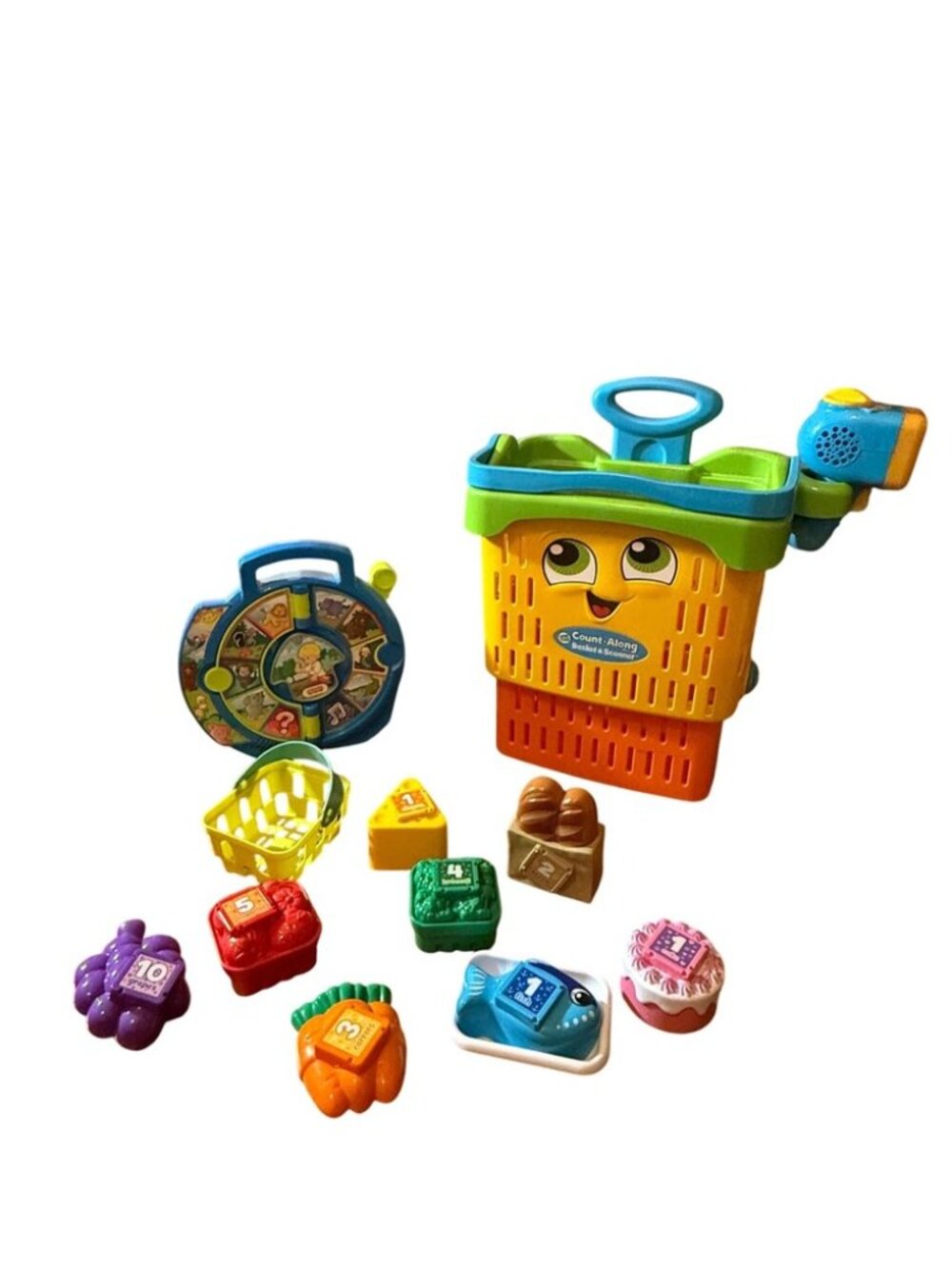 Leap Frog Count Along Basket And Scanner w/ 8 Grocery & Fisher-Price See n' Say